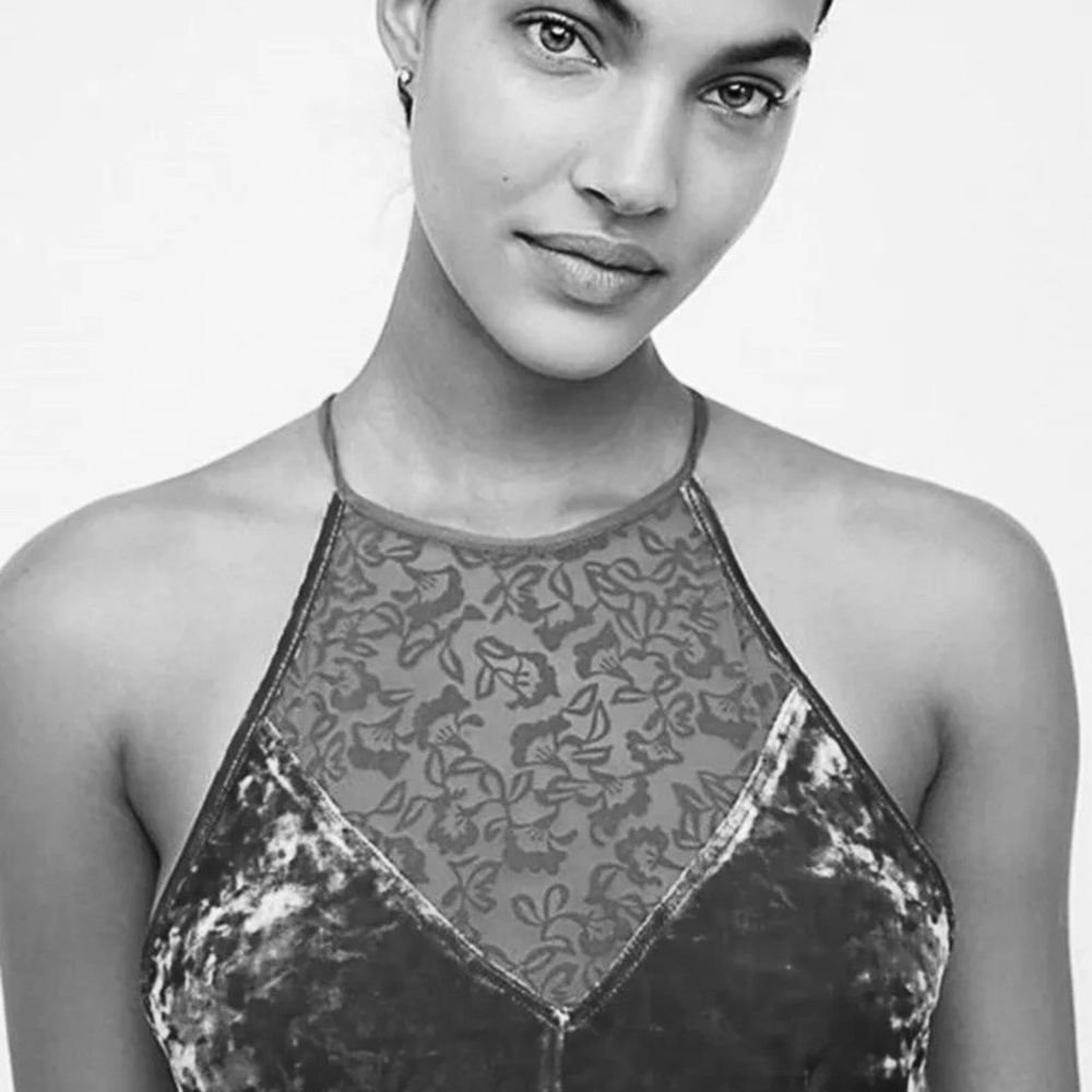 NWOT Free People Intimately Something Something Bodycon Dress| Black Velvet| S/P - Picture 3 of 7